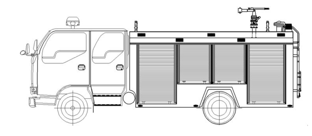 ISUZU NKR water fire tender drawing ISUZU NKR water fire tender drawing