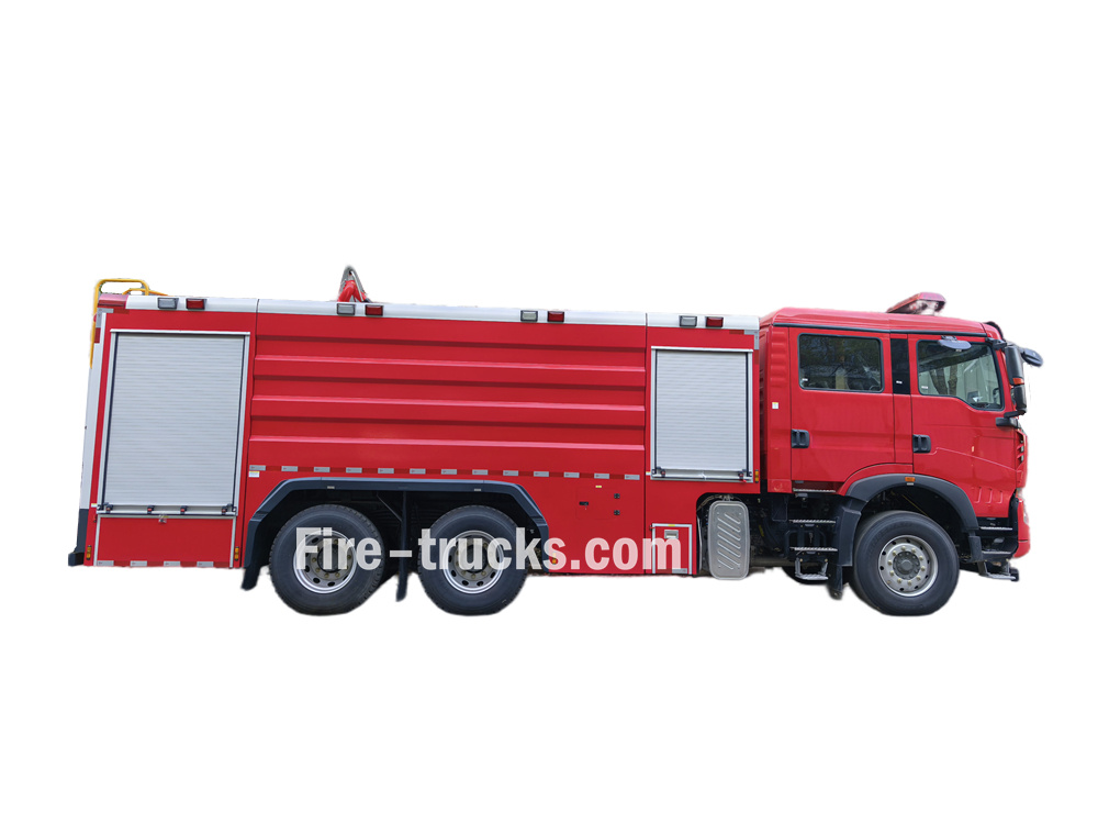 HOWO TX 6x4 double row foam water fire truck