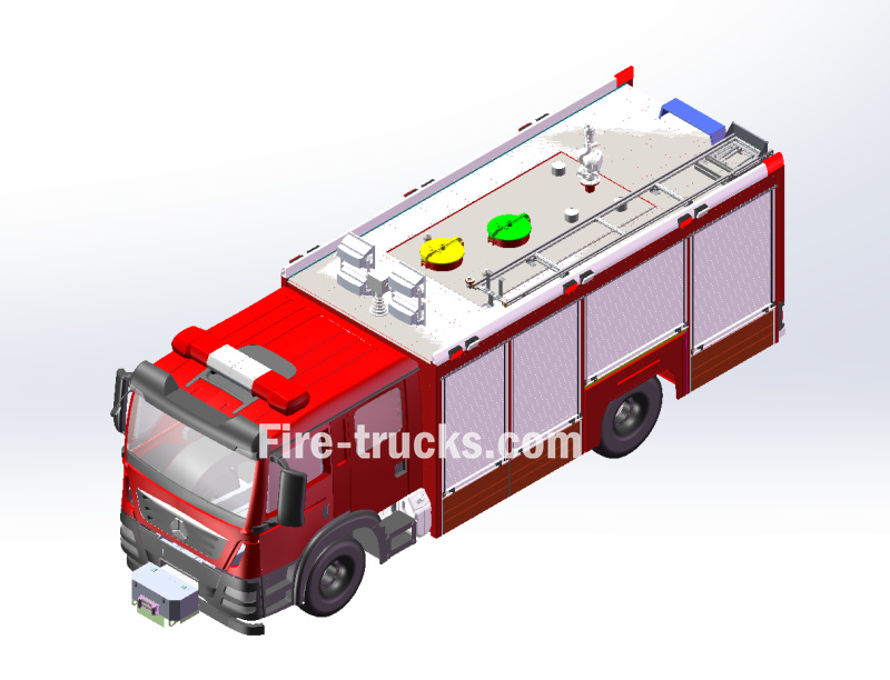 SINOTRUK HOWO Urban Firefighting Vehicle 3D drawing