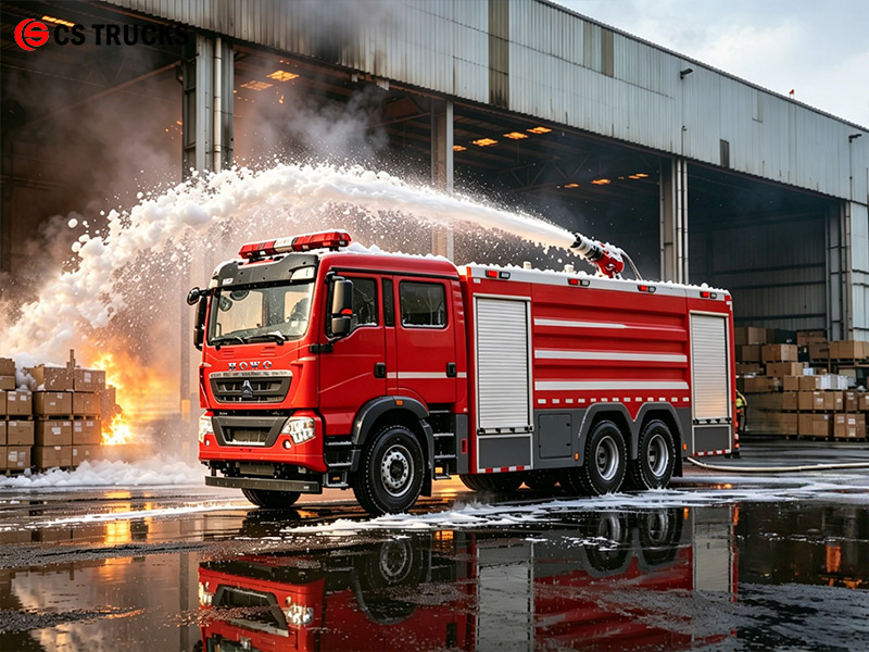 HOWO 6x4 460 hp 35000 kg rescue foam fire appliance tender truck