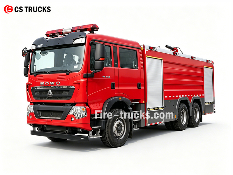 HOWO 6x4 foam fire truck 14700L water 3300L foam