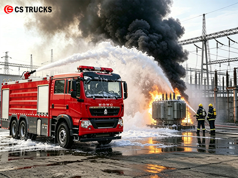 HOWO 460hp oil depot foam fire rescue truck