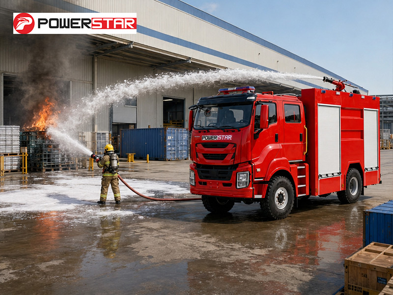 ISUZU GIGA 4x4 foam water fire truck for warehouse fire fighting